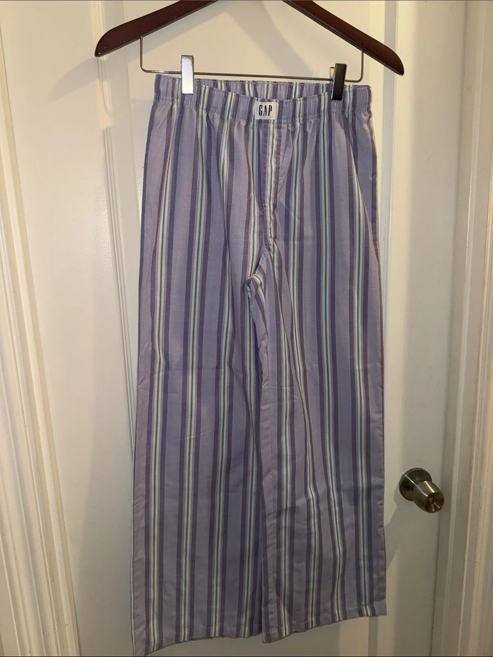 GAP Kid’s Lavender and Green Vertical Stripe Pants